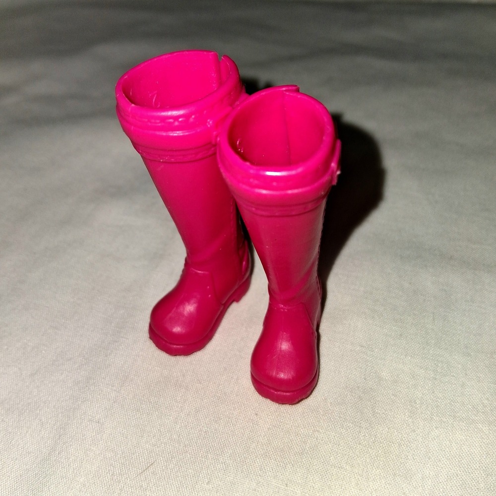 Stacie Doll Shoes, Hot Pink Plastic Boots for Barbie's Little Sister